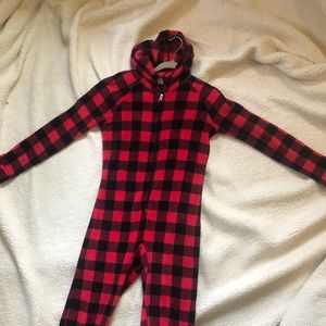 red flannel onesie
